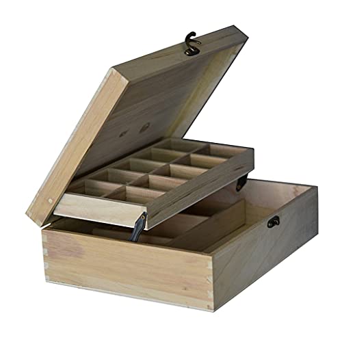 zxb-shop Schmuckkästchen Hölzerne Uhrenboxanzeige Aufbewahrungsbox Handwerk Aufbewahrungsbox Uhr Schmuck Ohrring Halskette Ring Make-up Mädchen Geschenkbox (11 Zoll) Schmuckbox Cover