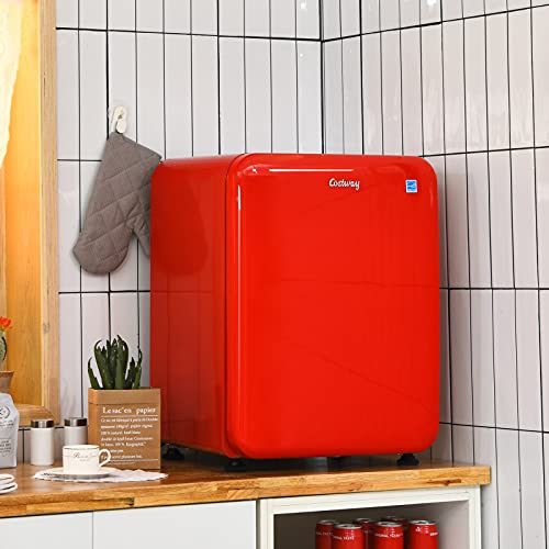 COSTWAY Compact Refrigerator, 2.4 cu ft. Single Door Small Fridge with