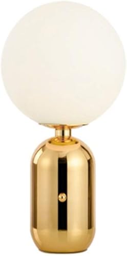 ZHYH - Lámparas de mesa esféricas de cristal cuerpo negro dorado sala de estar dormitorio mesita de noche estudio pequeña y grande color D D