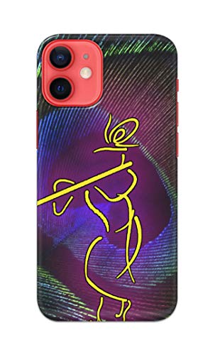 Image of PRINTFIDAA Lord Krishna On Peacock Feather Hard Back Cover for Apple iPhone 12 / iPhone 12 Pro (6.1 inch), A2403, A2172, A2402 Back Cover -(P6) KAT1007