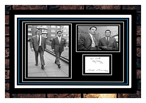 (17) THE KRAY TWINS RONNIE & REGGIE KRAY SIGNED A4 FRAMED PHOTOGRAPH (REPRINT) GREAT GIFT @@@@@