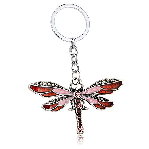 Preisvergleich Produktbild WDOIT Kreativ Libelle Schlüsselanhänger Legierung Schlüsselbund Keychain mit Rot Band Handy Bagjewelry Anhänger Rucksack Deko, Männer und Frauen Kleine Geschenke