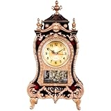 Veesper Orologio Vintage Orologio retrò in Stile Europeo con Pendolo e 12 Tipi di Campanello Allarme da scrivania Alimentato a Batteria da 13x3x6, 5 Pollici per Camera da Letto, Soggiorno.