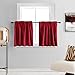 DONREN Christmas Red Blackout Curtain Tiers for Kids Room - Home Decorations Short Curtains for Small Windows (30 by 30 Inch,2 Panels)