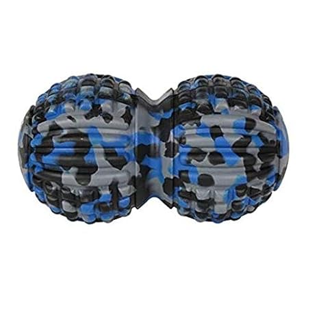 IRIS Fitness Double Lacrosse Peanut Massage Ball for Myofascial Release Trigger Point Therapy Deep Tissue Massage Relieve Stress and Relax Tight Muscles (Blue+Black)