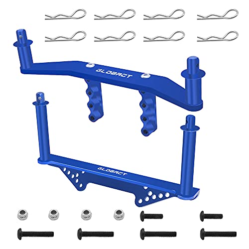Aluminum Front & Rear Body Mounts with Body Posts Upgrade Parts for 1 10 Traxxas Slash 2WD Rustler Stampede VXL Replaces #1914R Blue