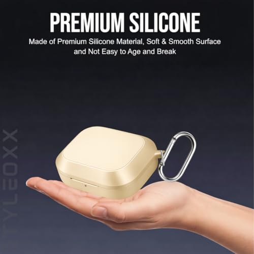 Image of Anvique Silicone Case Cover for Realme Buds Air 8, Dustproof and Shockproof Protection (Master Gold)