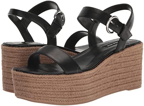 Nine West Women's NILLO Wedge Sandal, Black 001, 8 | Image 6