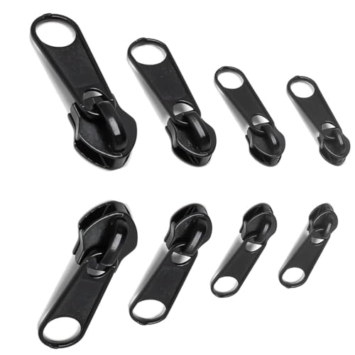 JOYVOX 8Pcs Durable Zipper Pull Replacement Set - Universal Zinc Alloy Zips Easy DIY Repair Kit for Bags Jackets Tent Detachable Zip Repair Kit