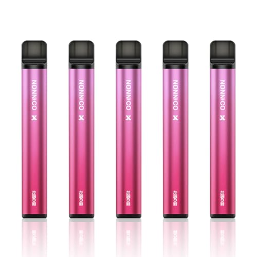 NONNICO X 電子タバコ 使い捨て vape ベイプ シーシャ 7500回吸引可能 バニラアイスクリーム 5本入り 爆煙 ニコチン タール無し 水蒸気たばこ 持ち運び便利 ベイプ【バニラアイスクリーム】