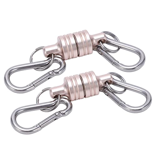 SPYMINNPOO Porte-clés Magnétique à Tirer, 2 Pièces MagConnect 2 Kg à Dégagement Magnétique Détachable Porte-clés à Retirer, Fixation Sécurisée des Clés au Sac, Accès Facile aux Clés, Argent Rose Cover