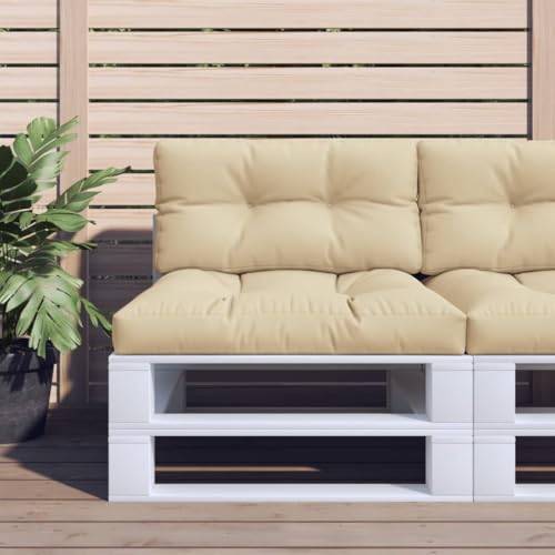 Genérico Cojines para palets 2 Unidades Tela Beige,Casa y jardín,Decoración,Cojines para sillas y sofás,Beige,360714