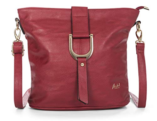 Big Handbag Shop - Bolso bandolera de piel sintética Mujer