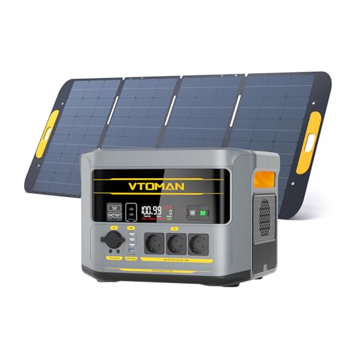 VTOMAN FlashSpeed 2400 Tragbare Powerstation mit 400W Solarpanel, 2400W AC Ausgang, 1408Wh...