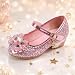 Imagen de Eleasica Princesa Zapatos para Niña Tacón Altos Regalo Sandalias de Vestir Antideslizante Punta Cerrada Zapatos de Disfraz Boda Ceremonia Zapatos de Vestir