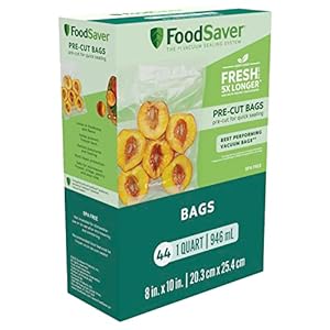 FoodSaver Vacuum Sealer Bags for Airtight Food Storage and Sous Vide, 1 Quart Precut Bags (44 Count)
