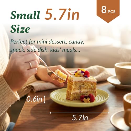 Image of Homienly Mini Appetizer Plates 5.7-inch Wheat Straw Plates Set of 8 - Unbreakable Small Dessert, Snack, Salad Plates - Dishwasher Safe - Vibrant Memphis Colors