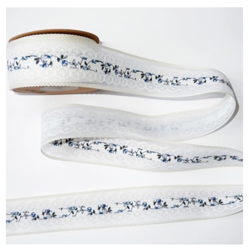 10 Yards Blue Flower Lace Trim, Ribbons for Sewing Crafts Decor