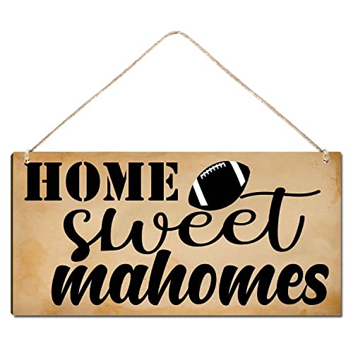 Welcome Sign for Front Door Outside Funny Wooden Door Sign For Front Porch Decor Home Sweet Mahomes House Warming Gift Funny Wreaths Decorations Rustic Farmhouse Wall Pediments Art Decor(12 x 6) Inch