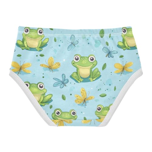 Wusikd Frogs Dragonflies Girls' Underwear Cotton Cartoon Girls Briefs Soft Toddler Underwear 2T2