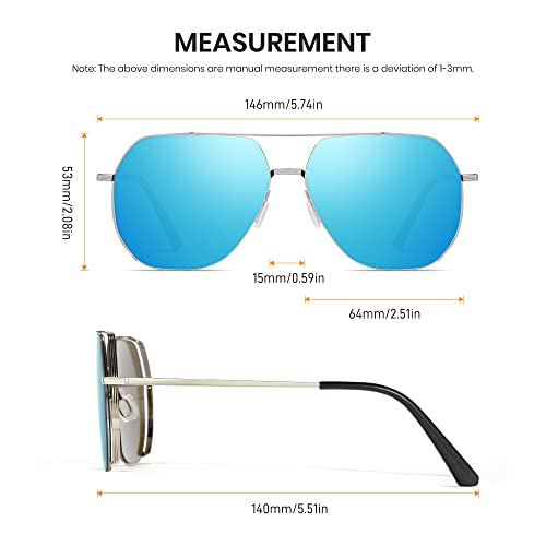 Cyxus Aviator Sunglasses for Men Polarized UV400 Protection Military Pilot Sunglasses Trendy for Driving Hiking — view 5
