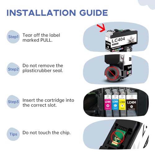 Image of Miss Deer LC404 Ink Cartridges Combo Pack Compatible Replacement for Brother LC404 LC-404,Work for MFC-J1205W MFC-J1215W MFC-J1205W XL Printer,8-Pack