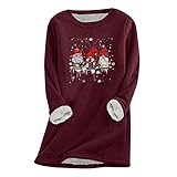 Weihnachten Rundhals Warm Sweatshirt Bequeme Winterjacke Damen HoodieSweatjacke Kawaiii Weihnachten Sweater Bluse Winter Oversized Teenager Weihnachtspullover Sweatshirt Langarmshirt Pulli
