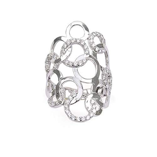 Bague entrelaces CZ en argent massif 925 rhodié sans nickel