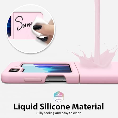 Image of MIDOS Back Cover Compatible with Samsung Z Flip 6 Silicone Case Full Protection Shock Proof Case for Samsung Galaxy Z Flip 6 (Pink)