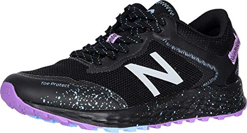 New Balance Women's Fresh Foam Arishi Trail V1 Running Shoe, Black/Purple, 8