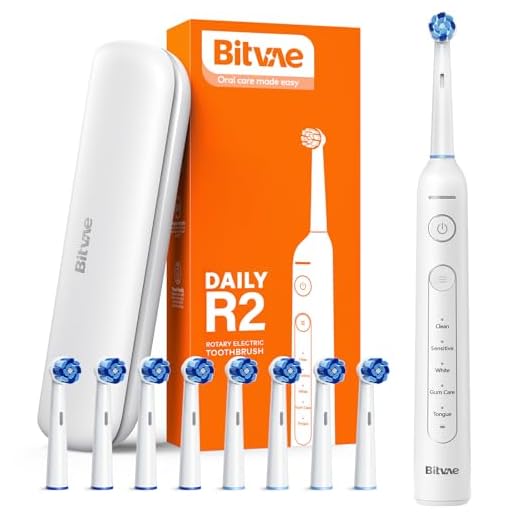 Bitvae R2 Cepillo De Dientes Eléctrico Giratorio Para Adultos Con 8 Cabezales, Estuche De Viaje, 5 Modos De Cepillado Recargables Con Sensor De Presión, Blanco