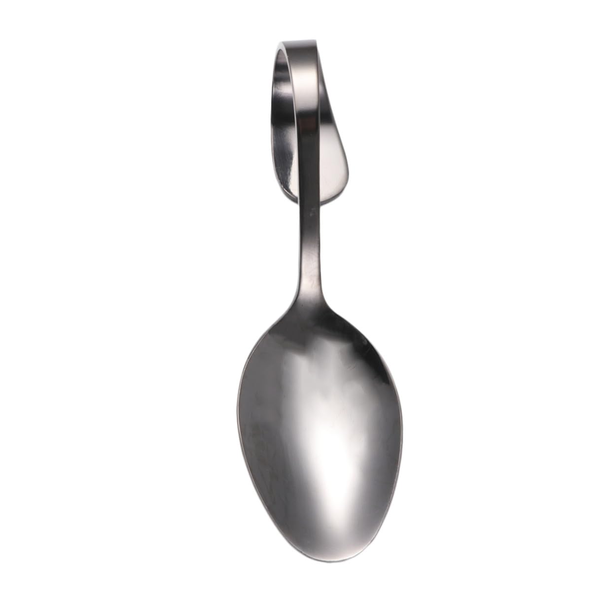 Homoyoyo Cuchara de Acero Inoxidable con Mango Curvo para Buffet Vajilla Elegante para Bodas y Eventos Superficie Pulida Espejo Resistente y Fácil de Limpiar Color Negro