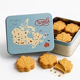 Boîte de Biscuits Feuille au Sirop d'Érable – Boîte Métallique aux Couleurs du Canada – Idéal pour Cadeaux et Souvenirs – Gourmandise Canadienne Authentique