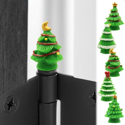 Juego de 5 cabezales de bisagra para árbol de Navidad, bisagra magnética para decoración de vacaciones, decoración de bisagra de puerta de Navidad (verde claro)
