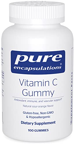 Pure Encapsulations Vitamin C Gummy | Support For Antioxidant, Immune, And Vascular Function* | 100 Gummies | Natural Sour-Orange Flavor #TOP12