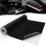 Mbsomnus Black Velvet Fabric 200x40 cm Self Adhesive Microfiber Fabric Faux Suede Self Adhesive Felt for Cockpit Interior Car Dashboard Furniture Jewelry Drawer DIY Repair