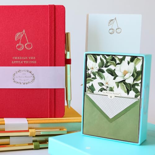Magnolia Designer Cards by Graphique Luxe Collection, Silver Foil Embossed Stationary Boxed Set, 10 Blank Cards with 11 Envelopes, All Occasion Greetings, 5.25" x 3.8" - Image 6