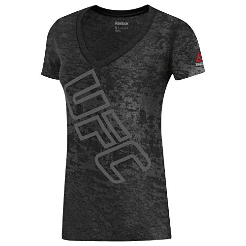 Reebok UFC Women's Grey UFAN UFC Logo Tri-Blend V-Neck T-Shirt AH9310 (X-Large)