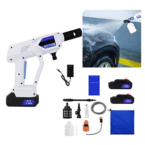 Cordless Pressure Washer, 21V 2 X 1.5Ah Battery Cordless Power Washer, Handheld Tool For Washing Cars, Watering Flowers, Cleaning Floors #TOP4
