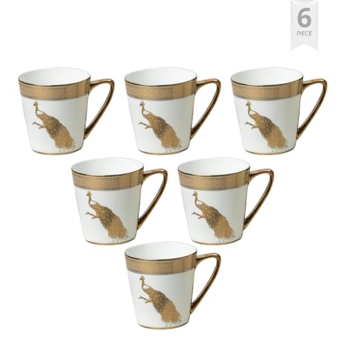 Image of Clay Craft Fine Ceramic Rock Coffee Mug Set of 6-160 Ml Each, Mugs for Coffee, Cups Set, Ideal for Gifting, Perfect for Home & Office, Elegant Ceramic Tea Cup Set (E610)