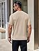 COOFANDY Men's Casual T-Shirts Short Sleeve Knit Tees Crewneck Solid Dress Shirts, Apricot, Medium