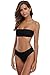 Produktbild SHEKINI Damen Bandeau Bikini Set Abnehmbar Neckholder Gepolstert Badeanzug Badeanzüge (X-Large, Schwarz)