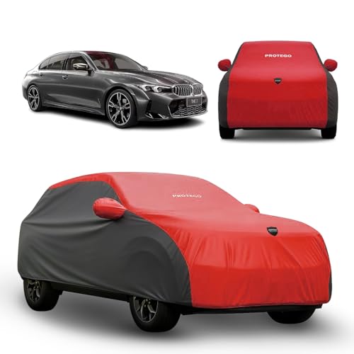 Image of PROTEGO Prime Series India's 1st Anti-Tear Car Cover for BMW 3 Series GL | Heavy-Duty, Custom Fit, All Weather Protection | 100% Waterproof, Windproof & Hail Resistant | 2-Year Warranty | Red + Black