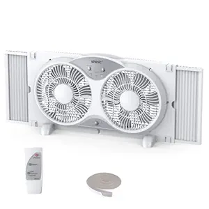 shinic Window Fan with Reversible Airflow Quiet, Twin 9