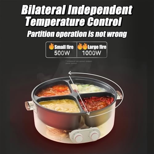 Marmite électrique 4 compartiments 6L hot pot multifonction 2000W - 6