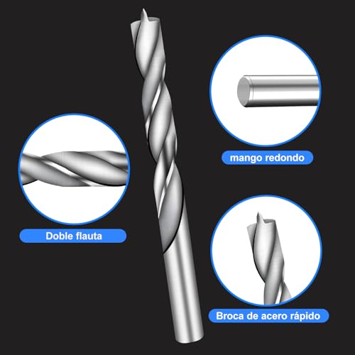 Holzbohrer Set 1-13mm HSS Stahlbohrer 25tlg Dreispitz Holzspiralbohrer Mit Metallbox für Holz Gerader Rundschank Doppelflute Holzspiralbohrer Twister Drill Bit Metallbohrer Profi HSS-G Bohrer Set