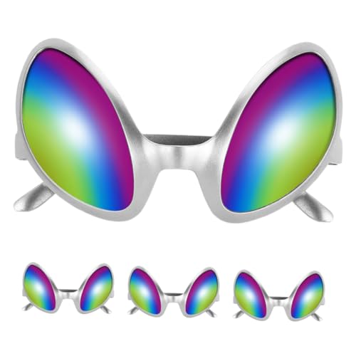 ULDIGI 4pcs Funny Glasses Halloween Accessories Mens Eyeglasses Men Sunglasses Eye Glasses Aunglasses Alien Glasses Sunglasses Funny Novelty Glasses Adults Alien Eyeglasses Plastic
