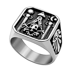 a: Square Masonic Ring-Silver