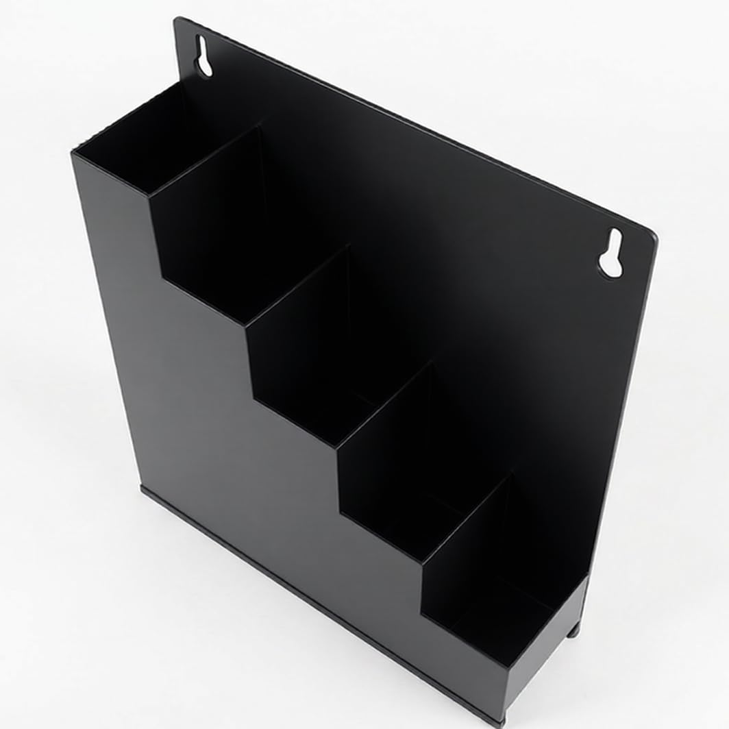 Kabelbinder Ordnungsbox Wandhalter zur Wandbefestigung aus Metall in schwarz inklusive 2 Schrauben und 2 Dübel- idealer Ordnungshelfer