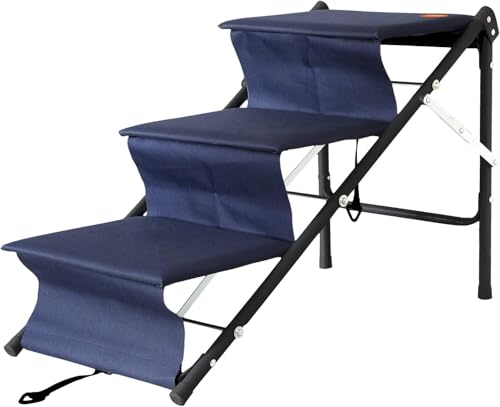 Escada Dobrável com Rampa para Pets até 15kg, Azul Marinho
